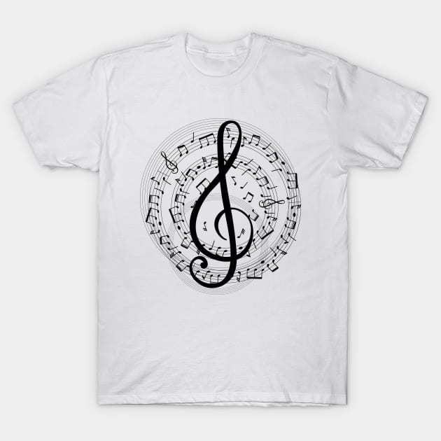 Treble Clef T-Shirt by nwsoulacademy